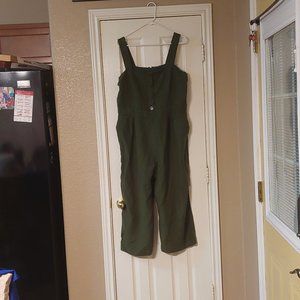 Ann Taylor Green Linen Jumpsuit, Size 16